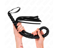 Kink Impact Touch KINK Beaded Snake Whip 80 cm - Professional Impact Toy, Juodas