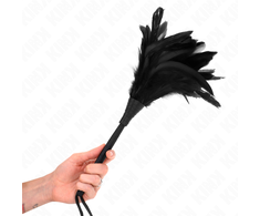 Kink Impact Touch KINK Juodas Horn-Shaped Feather Teaser 36cm - Elegant Sensory Duster
