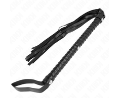 Kink Impact Touch KINK Long Handle Whip 60 cm - Juodas Leather Impact Tool with Ergonomic Grip