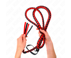 Kink Impact Touch KINK Raudona Long Snake Whip 210 cm - Flexible Faux Leather Impact Model
