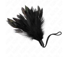 Kink Impact Touch KINK Tickle Feather Wand with Rope Handle, 15 cm, Juodas-Raudona