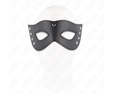 Kink Masked Allure KINK 4 Rivets Eye Mask Juodas Vegan Leather 28x8 cm Adjustable Strap
