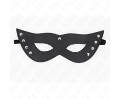 Kink Masked Allure KINK 4 Rivets Eye Mask Juodas Vegan Leather 28x8 cm Adjustable Strap