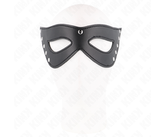 Kink Masked Allure KINK 5 Rivets Eye Mask Juodas Vegan Leather 28x8cm Adjustable Strap