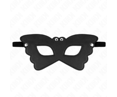 Kink Masked Allure KINK Butterfly-Shaped Vegan Leather Mask, Adjustable, 20x9 cm, Juodas