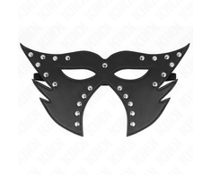 Kink Masked Allure KINK Cat Face Mask Model 2 - Juodas Faux Leather, 29x15 cm