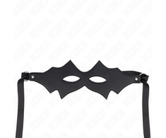 Kink Masked Allure KINK Cat Face Mask Model 1 - Juodas Vegan Leather, 34x12 cm, Adjustable