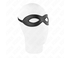 Kink Masked Allure KINK Eye Mask Model 2 with Mini Rivets, Juodas Vegan Leather, 20.5x5.5 cm