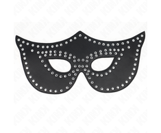 Kink Masked Allure KINK Leatherette Mask Model 2 with Rivets 30x12 cm - Adjustable Juodas