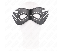 Kink Masked Allure KINK Leatherette Mask with Rivets Model 3 - Elegant Juodas 26x9.5 cm