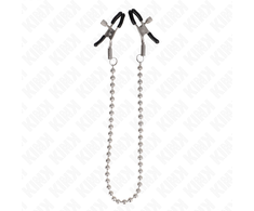 Kink Nipple Grip KINK Bead Chain Nipple Clamps 30cm - Adjustable Metal System, Sidabrinis