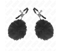 Kink Nipple Grip KINK Faux Fur Ball Adjustable Nipple Clamps Juodas 6cm - Elegant Comfort