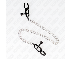 Kink Nipple Grip KINK Flat Chain Nipple Clamps Sidabrinis 30cm - Adjustable Metal Model