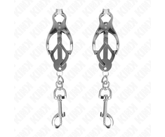 Kink Nipple Grip KINK Japanese Clover Nipple Clamps with Hooks Sidabrinis - Adjustable Metal Design