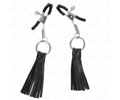 Kink Nipple Grip KINK Leatherette Tassel Nipple Clamps 6cm - Adjustable Metal Design