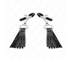 Kink Nipple Grip KINK Leatherette Tassel Nipple Clamps 6cm - Adjustable Metal Design