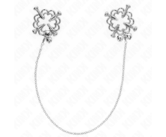 Kink Nipple Grip KINK Metal Flower Adjustable Nipple Clamps with Decorative Chain - Sidabrinis Finish