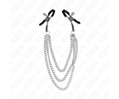 Kink Nipple Grip KINK Nipple Clamps with Triple Chain Sidabrinis 20/23/28cm Adjustable Design