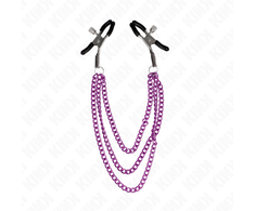 Kink Nipple Grip KINK Nipple Clamp Set with Triple Chain Violetinė Adjustable 20/23/28 cm