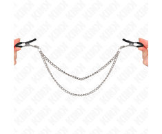 Kink Nipple Grip KINK Double Chain Nipple Clamps Sidabrinis 20/23 cm Adjustable Metal Design