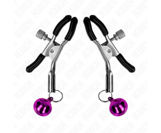 Kink Nipple Grip KINK Violetinė Bell Nipple Clamp 6cm - Adjustable Metal Priedas