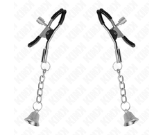 Kink Nipple Grip KINK Sidabrinis Bell Pendant Adjustable Nipple Clamps 6cm - Metal &amp; Precision Fit