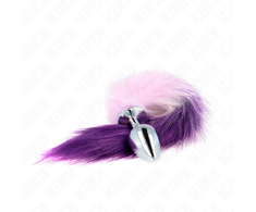 Kink Pleasure Plugs KINK Intimate Plug L 10x4cm with 40cm Synthetic Violetinė Tail