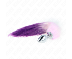 Kink Pleasure Plugs KINK Intimate Plug L 10x4cm with 40cm Synthetic Violetinė Tail