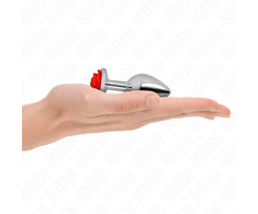 Kink Pleasure Plugs KINK Stainless Steel Plug Raudona Rose S - Compact Metal Model, Decorative Base