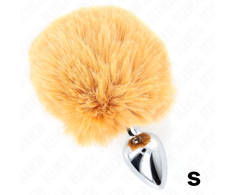 Kink Pleasure Plugs KINK Steel Intimate Plug With Faux Rabbit Tail 7x3cm rusvai gelsvas 8cm Tail