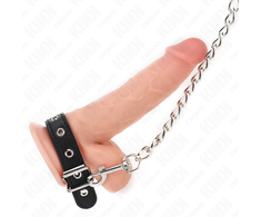 Kink Ring Power KINK Leather Ring with Adjustable Strap &amp; Metal Chain 21.5x2cm Juodas