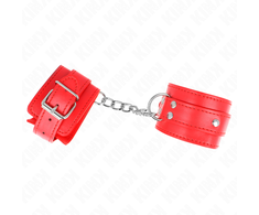 Kink Wrist Restraint KINK Adjustable Raudona Wrist Restraints with 3 D-Rings 17.5-25cm x 6cm