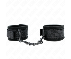 Kink Wrist Restraint Kink Dark Lace Neoprene Adjustable Wrist Cuffs Juodas 20-29cm x 5cm