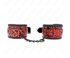 Kink Wrist Restraint KINK Diamond Pattern Adjustable Wrist Restraints Dark Raudona 17-26cm x 5.5cm