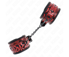 Kink Wrist Restraint KINK Diamond Pattern Adjustable Wrist Restraints Dark Raudona 17-26cm x 5.5cm