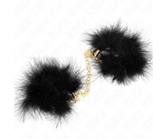 Kink Wrist Restraint KINK Feather Wrist Cuffs with Gold Chain - Elegant Adjustable Restraint