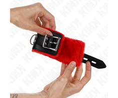 Kink Wrist Restraint KINK Fur-Lined Adjustable Wrist Restraints Raudona-Juodas 17-29cm x 6cm