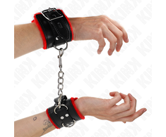 Kink Wrist Restraint KINK Fur-Lined Adjustable Wrist Restraints Raudona-Juodas 17-29cm x 6cm