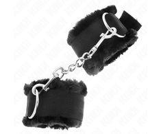 Kink Wrist Restraint KINK Furry Lined Adjustable Wrist Restraints Juodas 17-31cm x 7cm