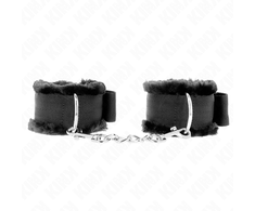 Kink Wrist Restraint KINK Furry Lined Adjustable Wrist Restraints Juodas 17-31cm x 7cm
