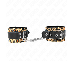 Kink Wrist Restraint KINK Leopard Genuine Leather Adjustable Wrist Restraints 18-29 cm x 5.5 cm