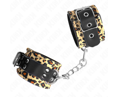 Kink Wrist Restraint KINK Leopard Genuine Leather Adjustable Wrist Restraints 18-29 cm x 5.5 cm