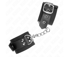 Kink Wrist Restraint KINK Nylon Wrist Restraints Juodas Adjustable with Leather Belt 19-29cm