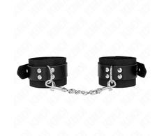 Kink Wrist Restraint KINK Nylon Wrist Restraints Juodas Adjustable with Leather Belt 19-29cm