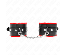 Kink Wrist Restraint KINK Premium Fur-Lined Adjustable Wrist Restraints Raudona-Juodas 17-29cm