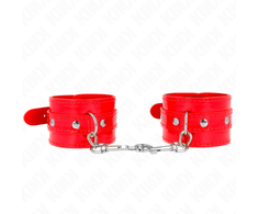 Kink Wrist Restraint KINK Raudona Adjustable Shiny Hand Cuffs 23-33 cm - Stylish Restraint System