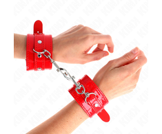 Kink Wrist Restraint KINK Raudona Adjustable Shiny Hand Cuffs 23-33 cm - Stylish Restraint System