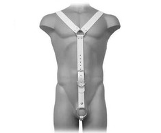 Svenjoyment Adjustable Leather Body Harness for Men Baltas S-XL