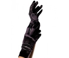 Boland Traciks Leg Avenue Satin Gloves Juodas - Elegant Short Party Priedas One Size