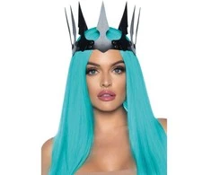 Leg Avenue Europe Leg Avenue Accessories LEG AVENUE - SYNTHETIC LEATHER MALEFICENT CROWN WITH STUDS Juodas